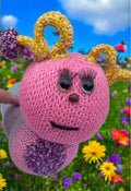 Handmade Knitted Caterpillar Plush Toy: 'Kipper' Cuddle Bug