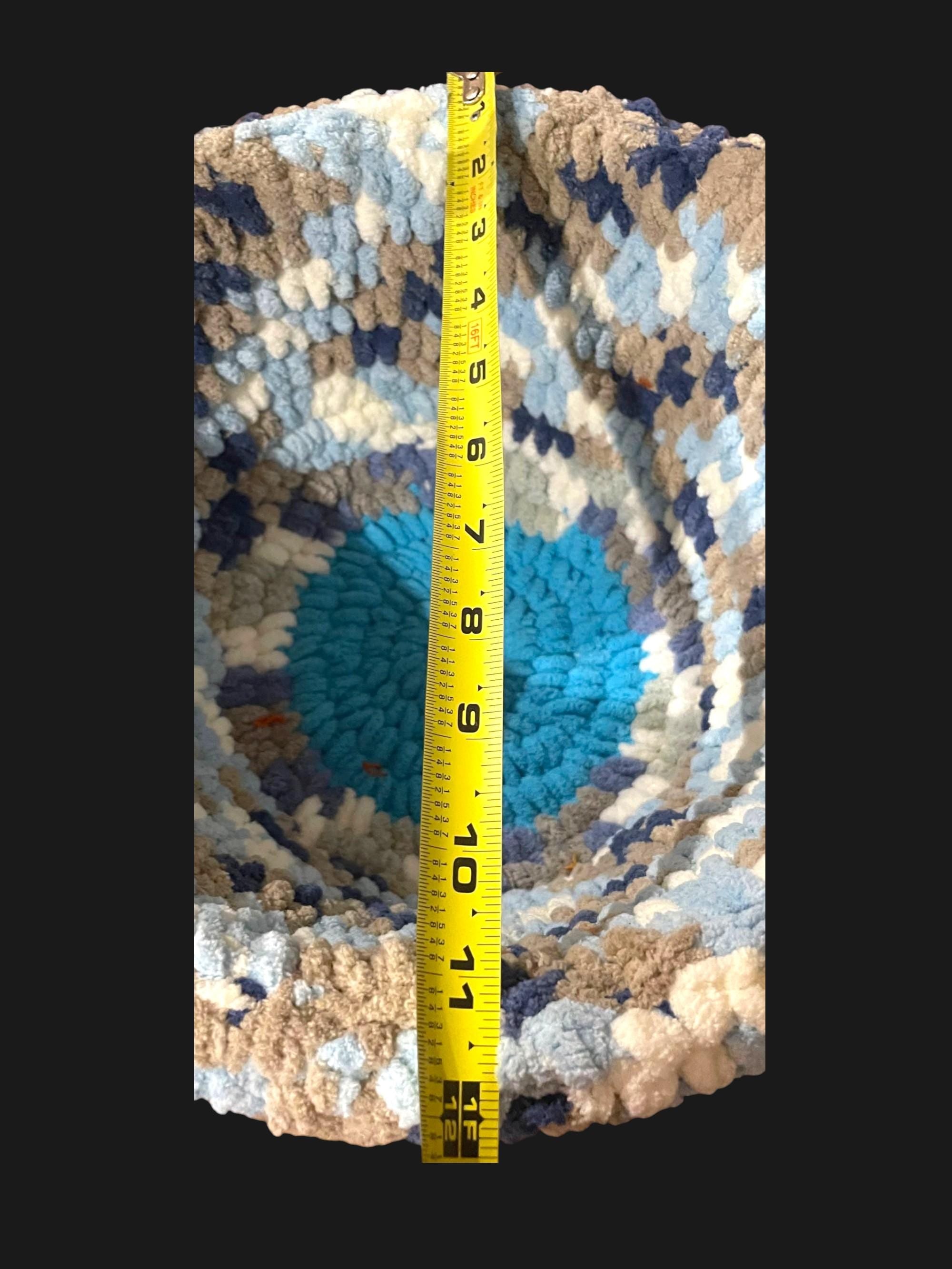 Handmade Crochet Blanket Yarn Basket