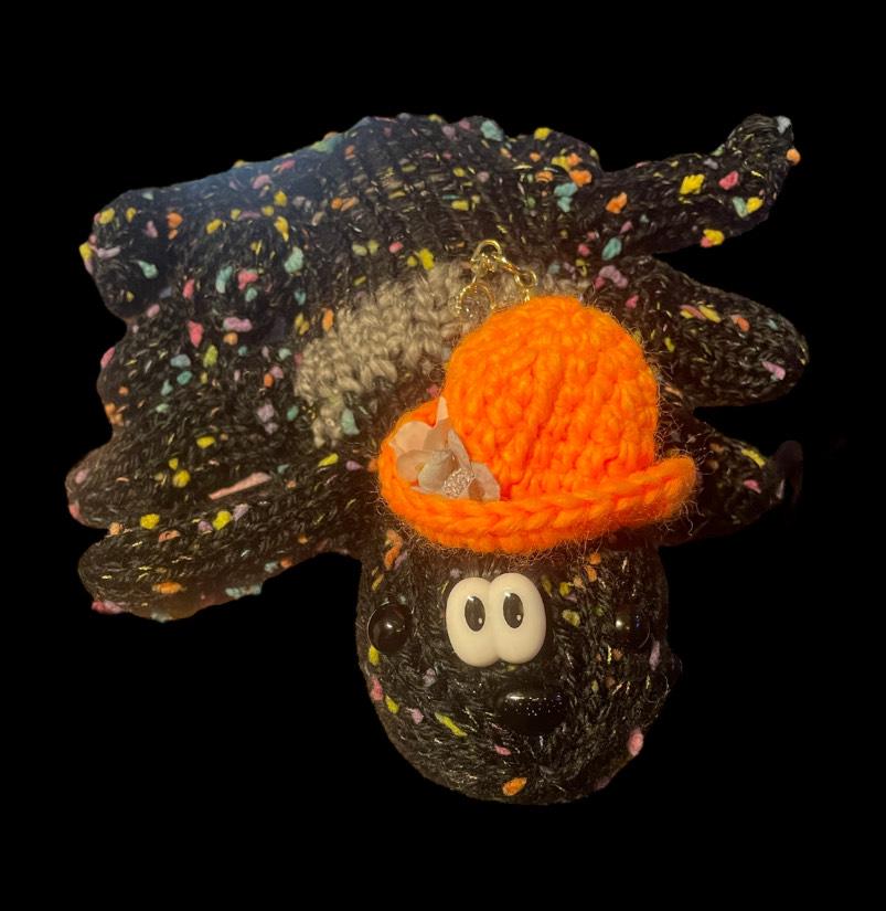 Knitted Cuddle Spider: Handmade Whimsical Decor - Keychain or Jumbo- Halloween/fall decor