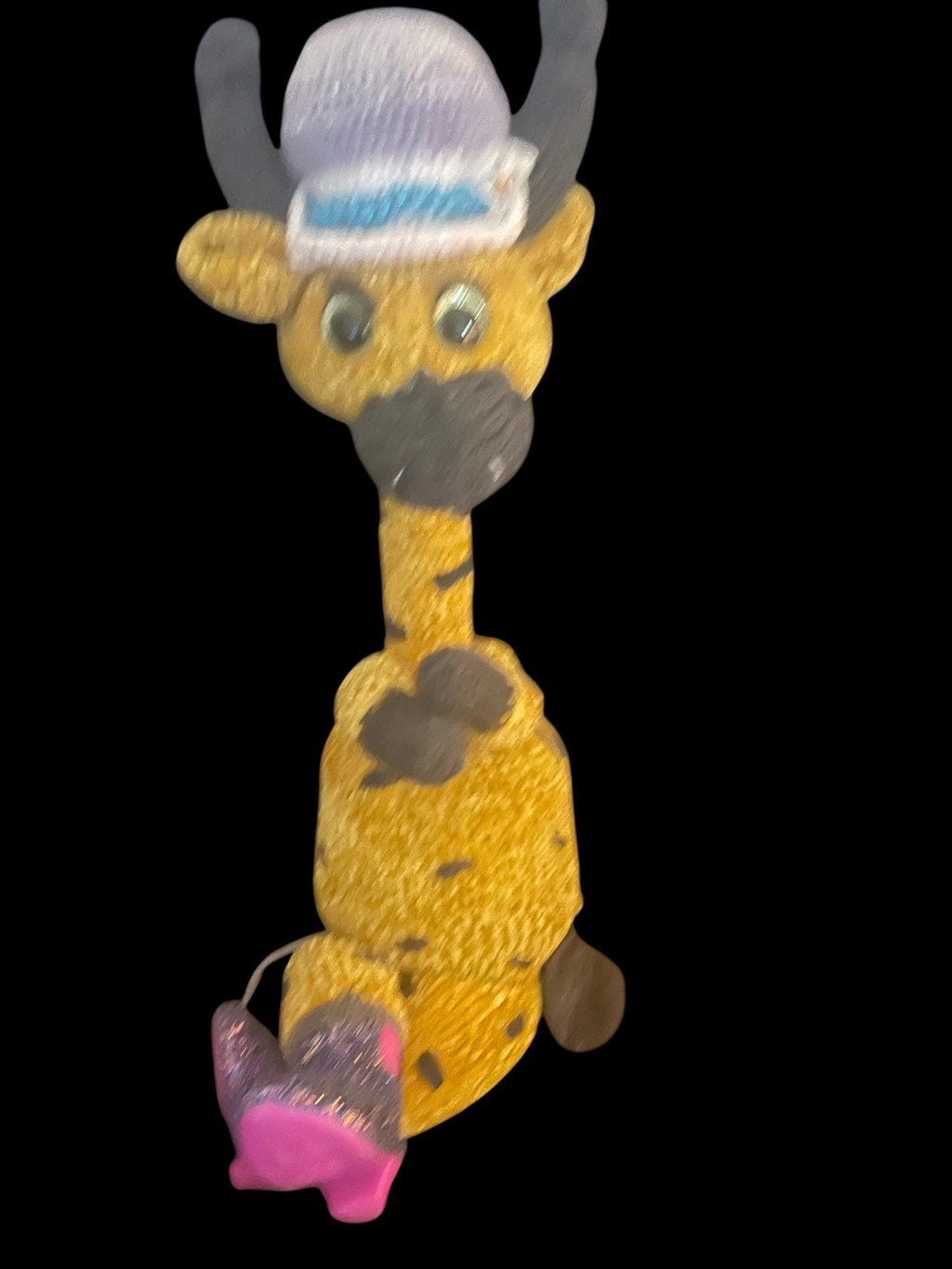 Handmade Velvet Giraffe Duo: Mama & Baby, Knitted Plush Toys
