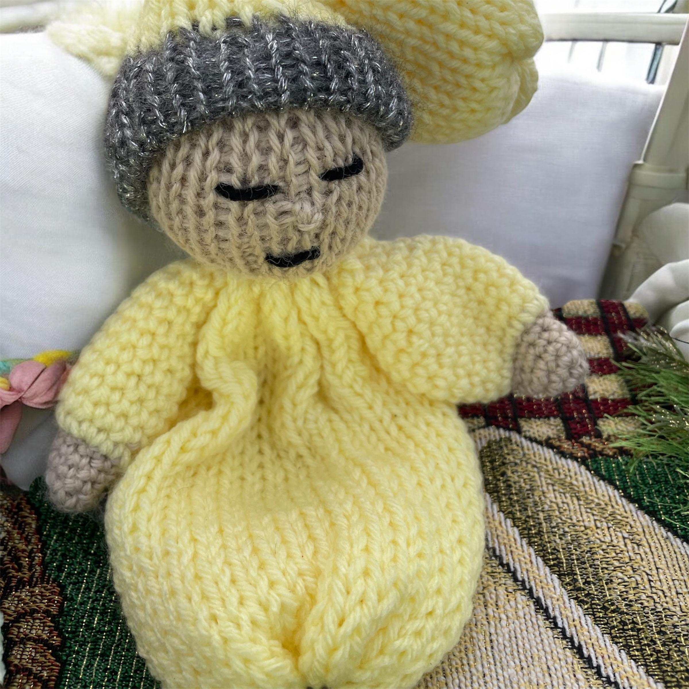 Handmade Knitted Lovey Doll: Soft Yarn Rag Doll