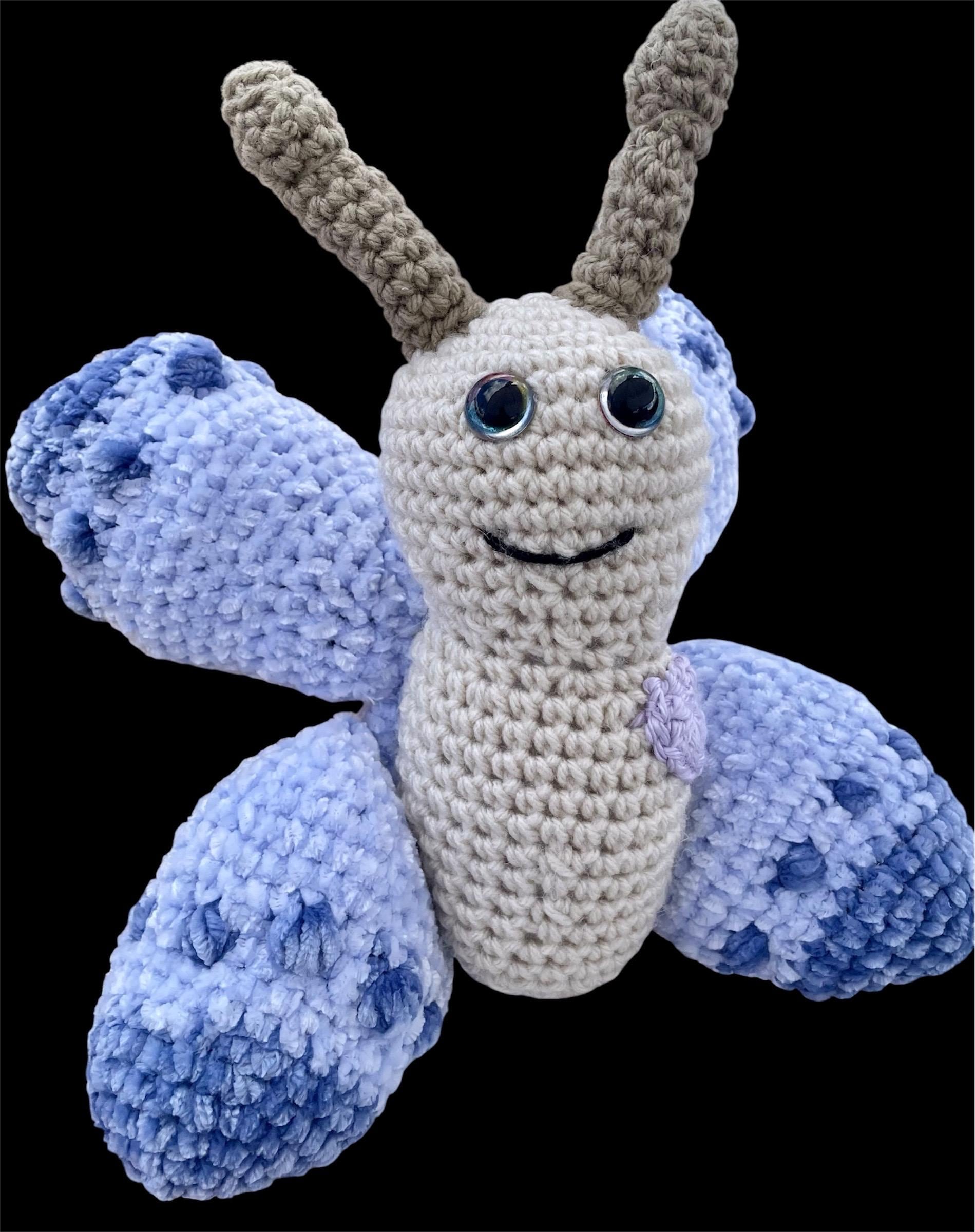 Soft Handcrafted Cuddle Buddy, Velvet Butterfly Plush Toy