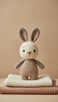 Crochet Bunny Plush in Natural Cotton