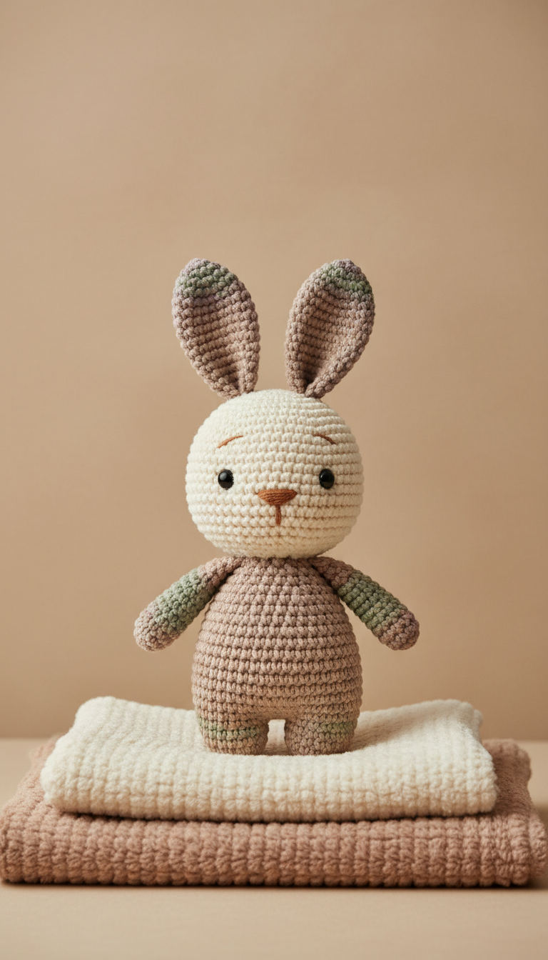 Crochet Bunny Plush in Natural Cotton