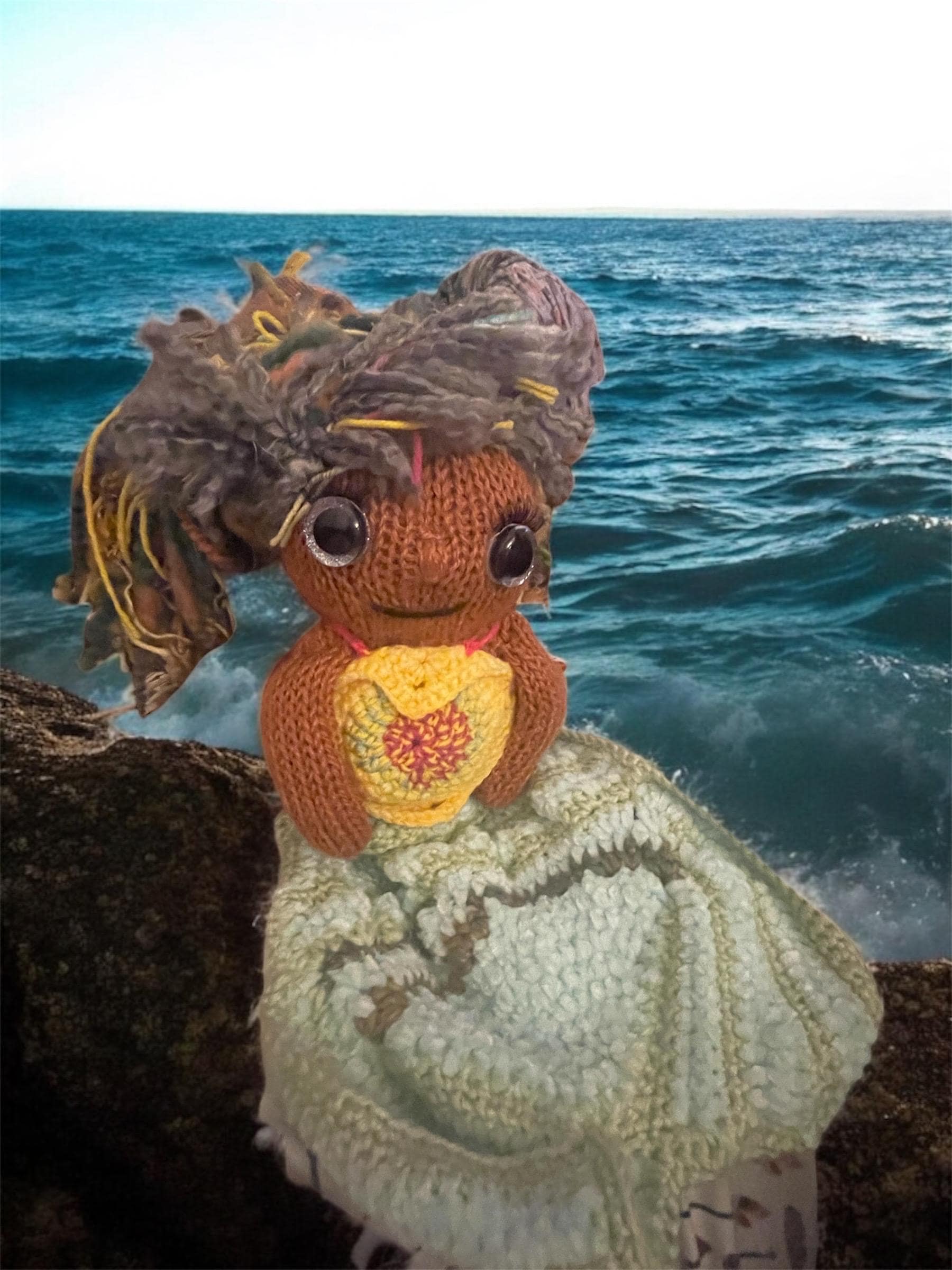Mermaid Crochet Doll, Mythical Creature Toy
