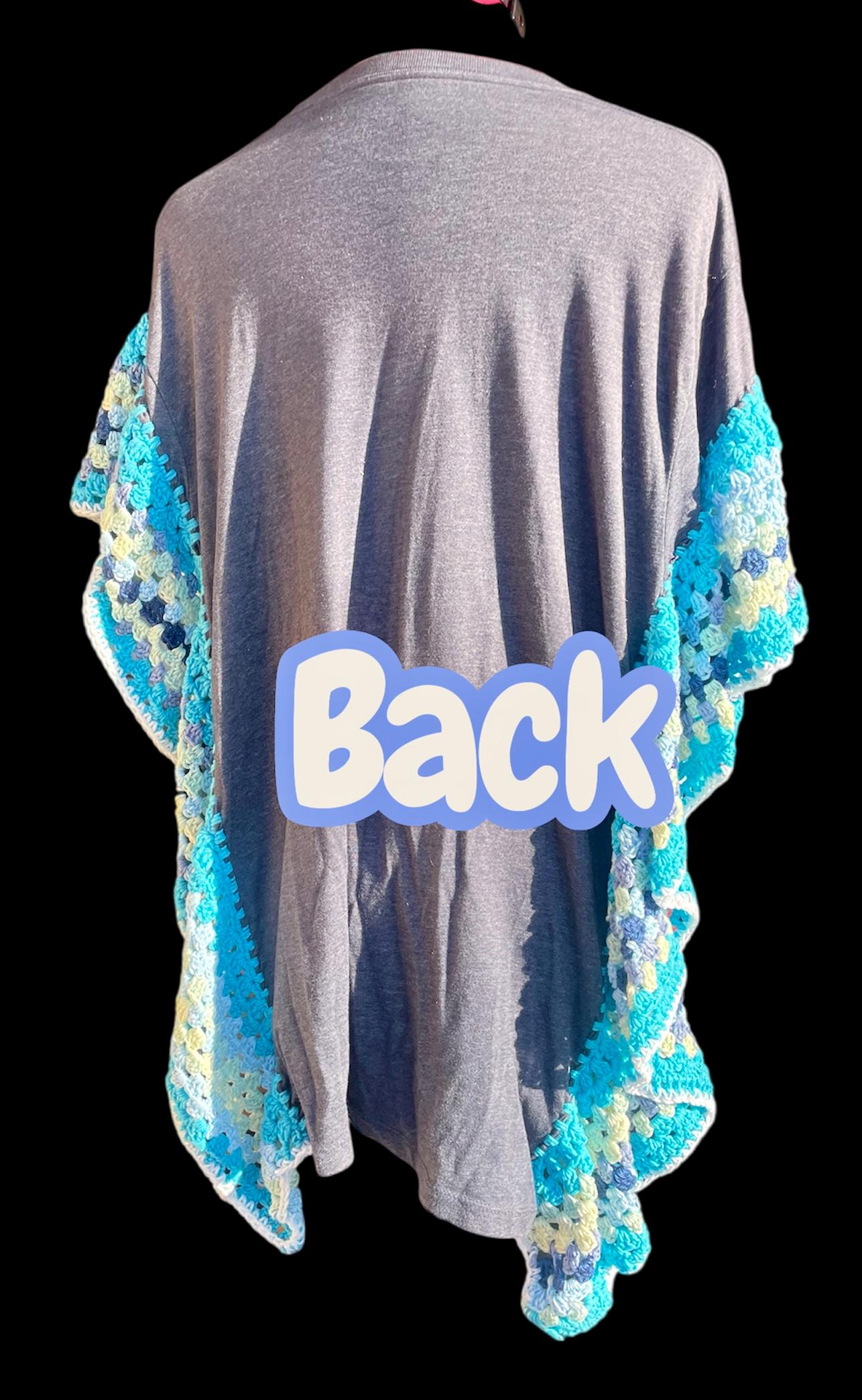 tie dye upcycled tshirt poncho