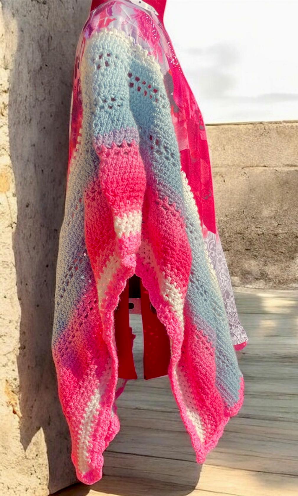tie dye upcycled tshirt poncho