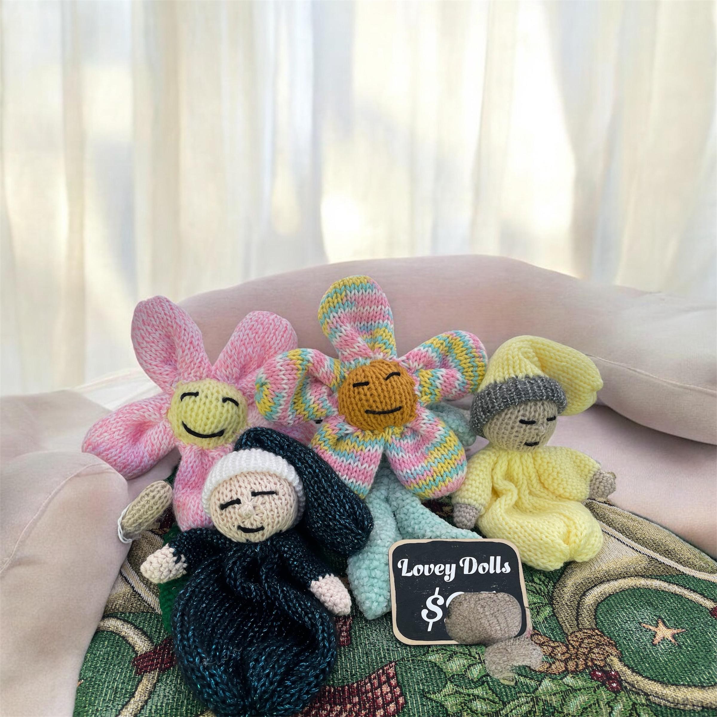 Handmade Knitted Lovey Doll: Soft Yarn Rag Doll