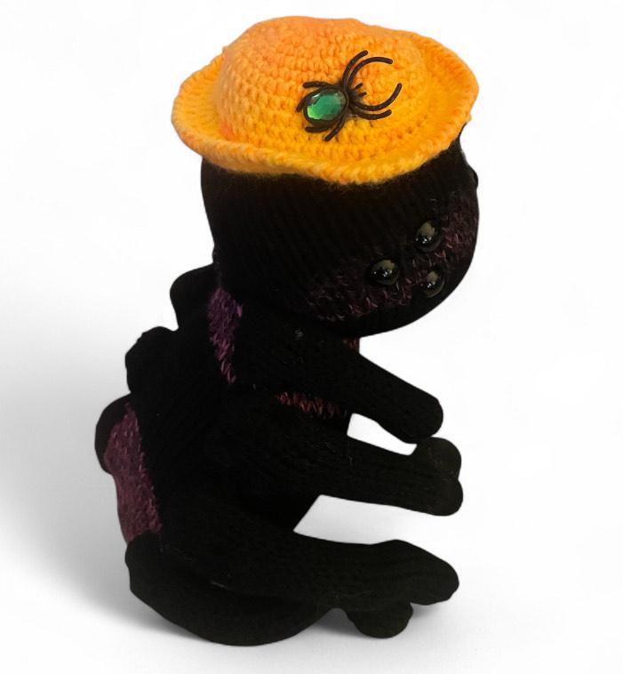 Knitted Cuddle Spider: Handmade Whimsical Decor - Keychain or Jumbo- Halloween/fall decor