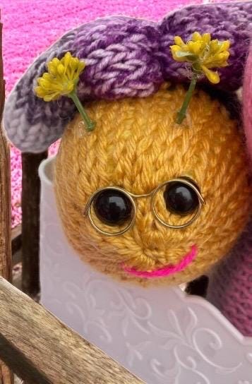 Handmade Knitted Bumblebee Doll - Soft Plush Toy