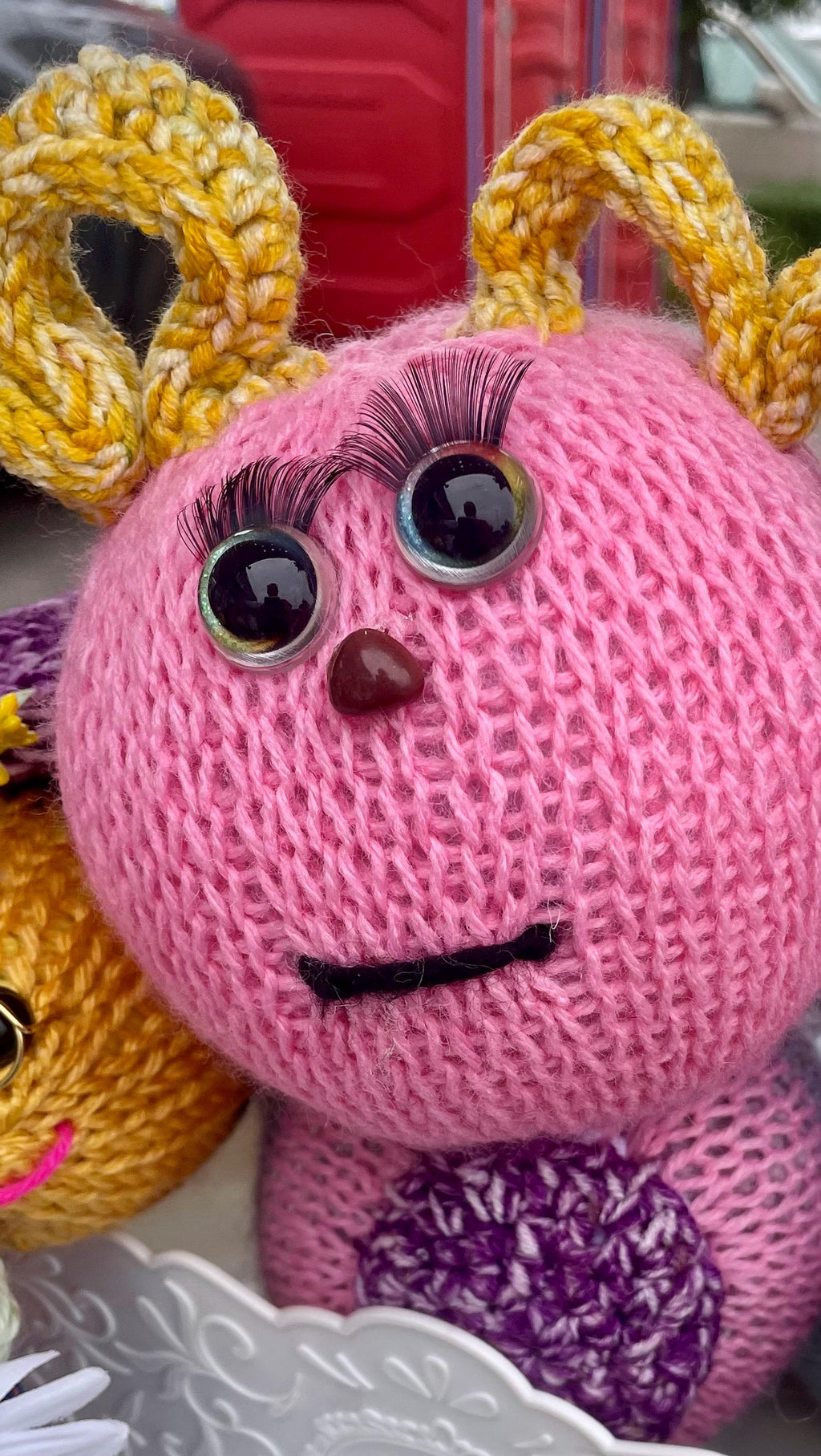 Handmade Knitted Caterpillar Plush Toy: 'Kipper' Cuddle Bug