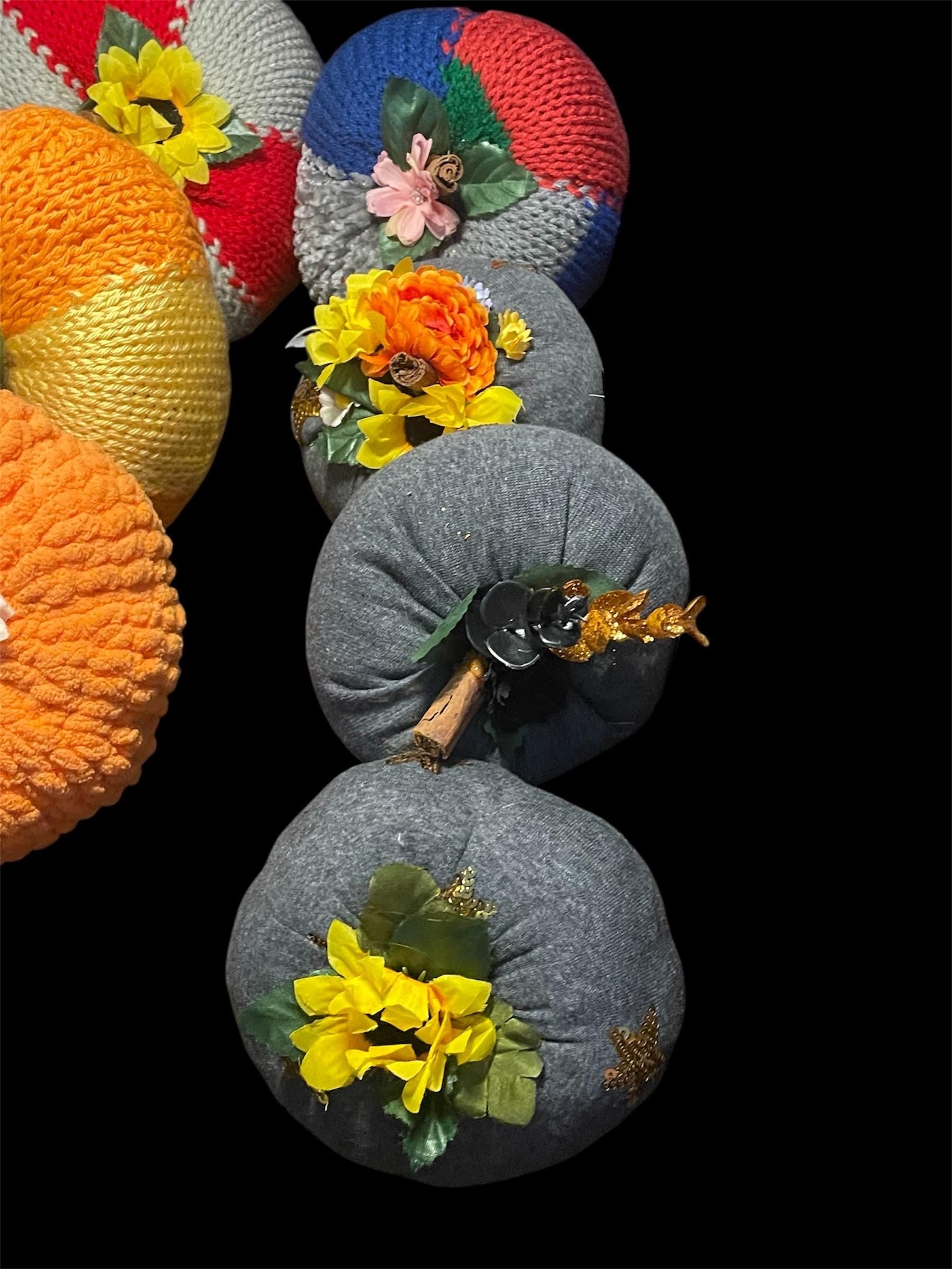 Handmade Knitted Pumpkin Decor: Fall Harvest Decorations