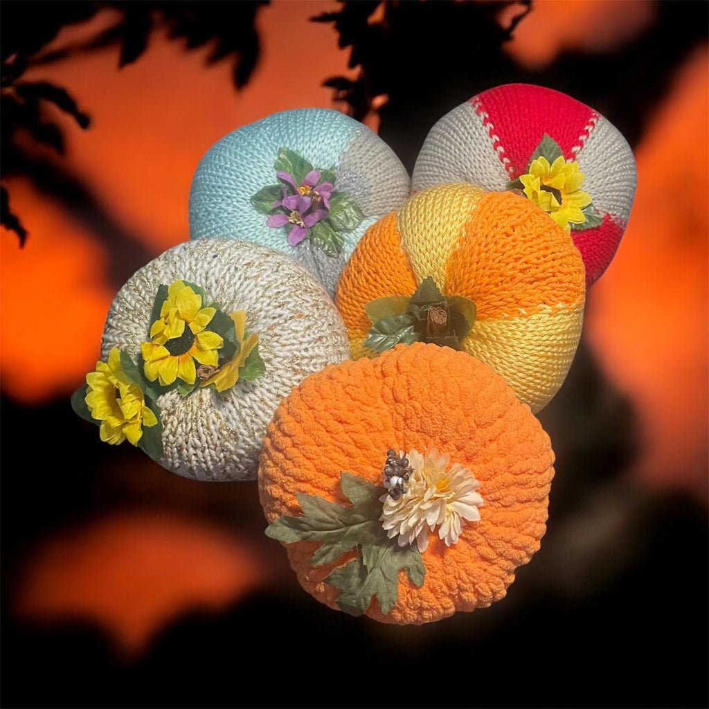 Handmade Knitted Pumpkin Decor: Fall Harvest Decorations