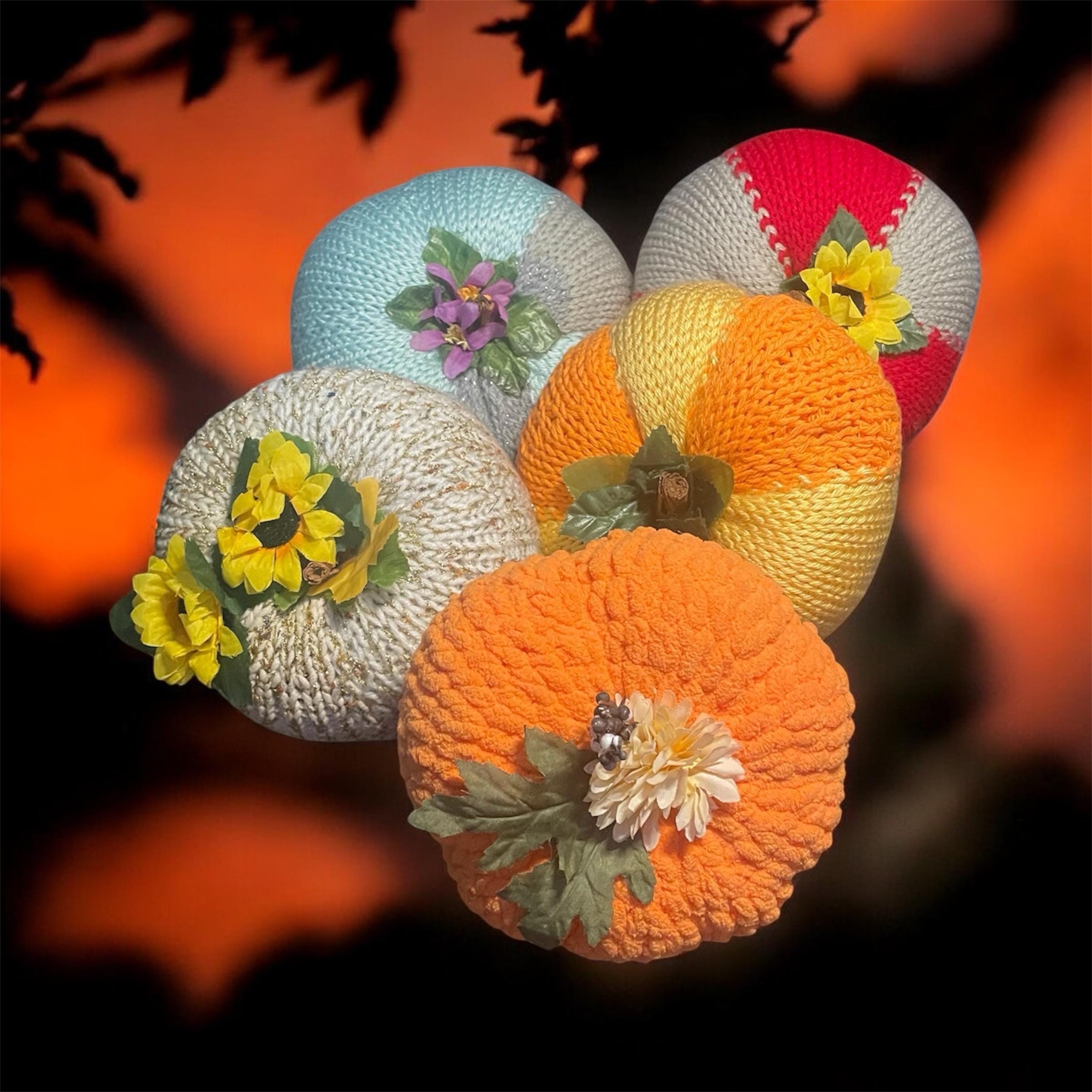 Handmade Knitted Pumpkin Decor: Fall Harvest Decorations