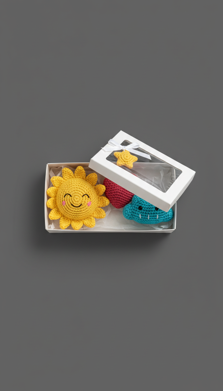 Seasonal Crochet Gift Set with Packaging Charm