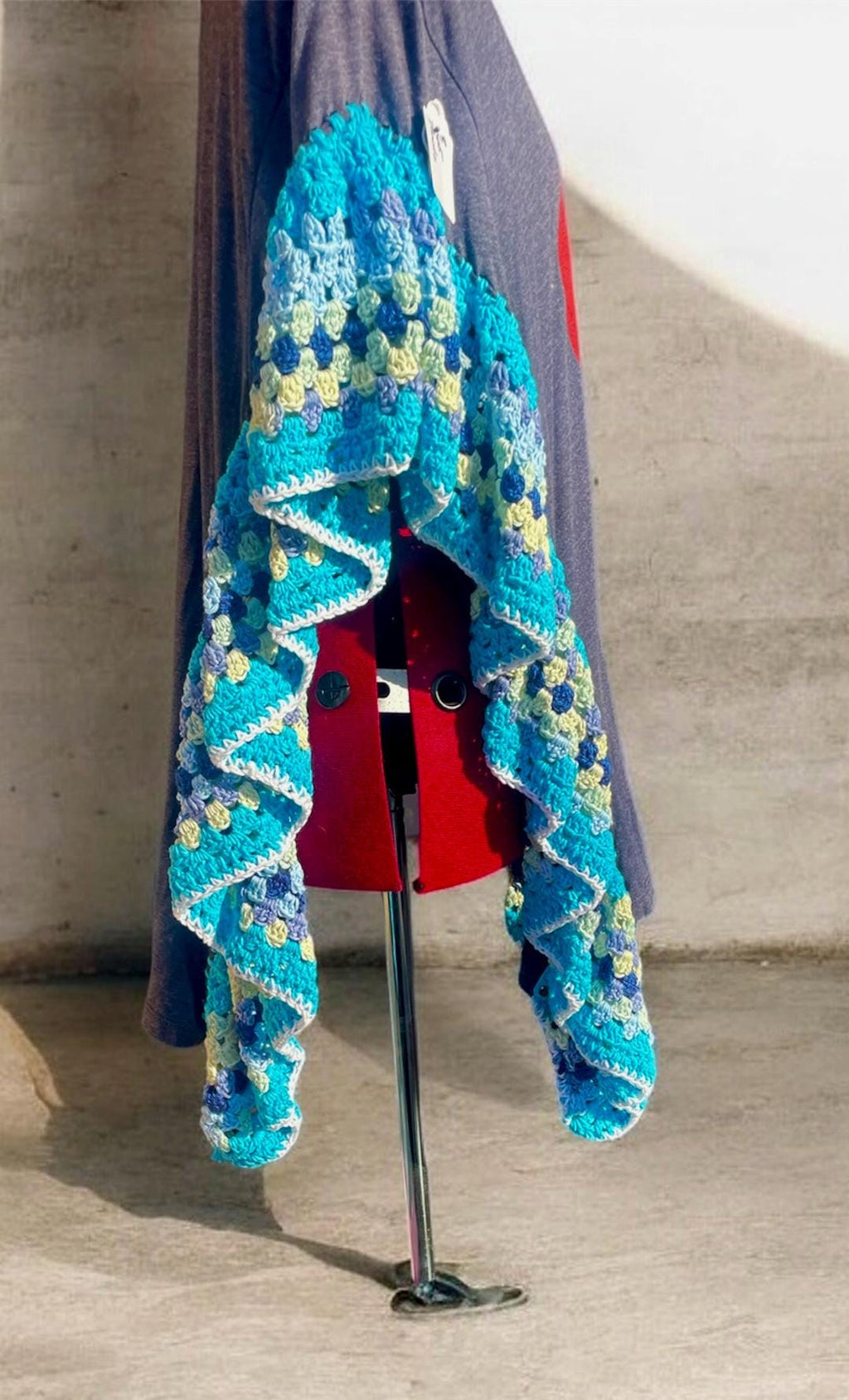 tie dye upcycled tshirt poncho