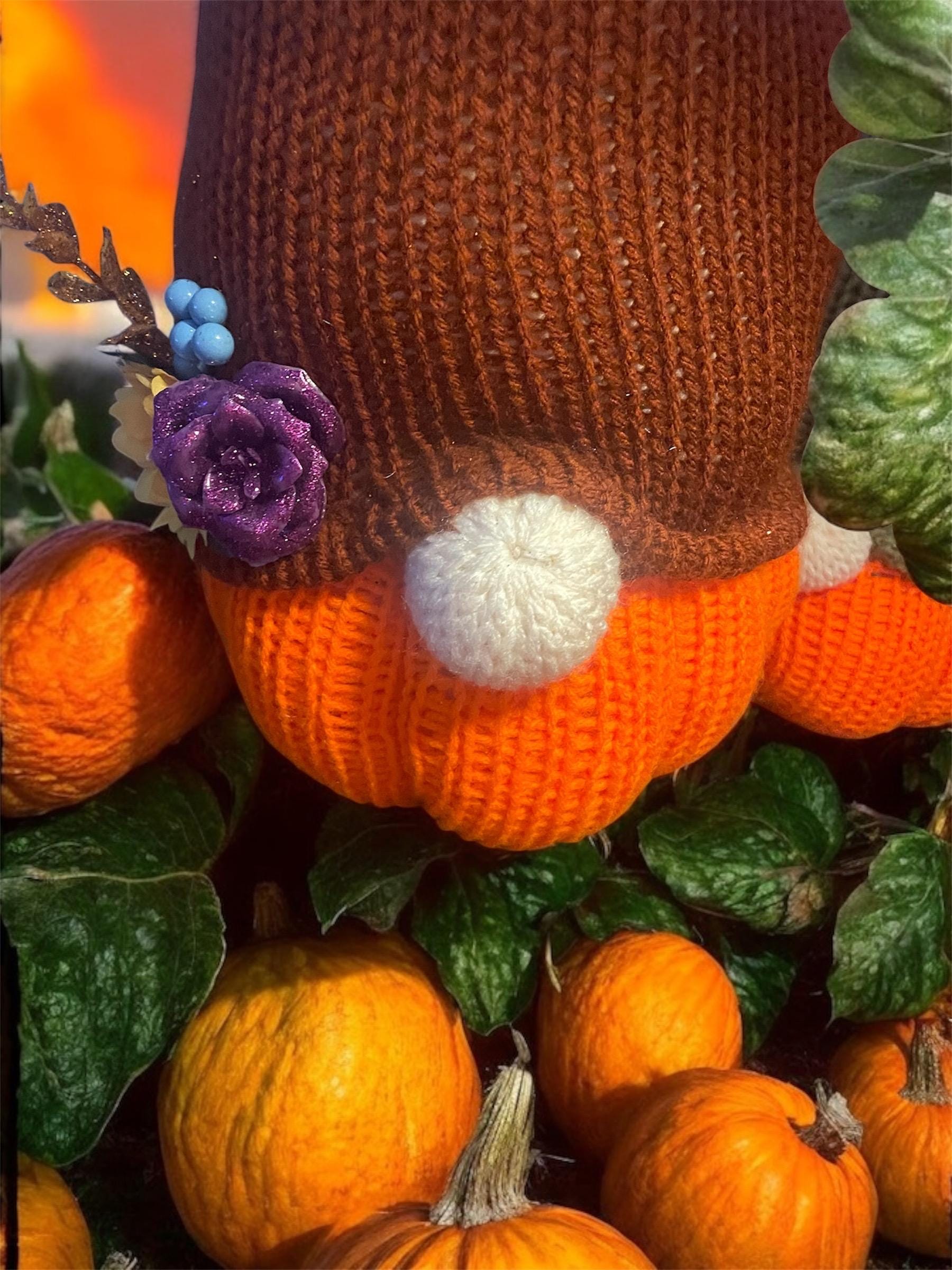 Handmade Knitted Pumpkin Decor: Fall Harvest Decorations
