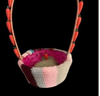 Handmade Easter Basket, Unique Fiber Spring Treat Holder