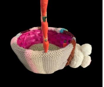 Handmade Easter Basket, Unique Fiber Spring Treat Holder