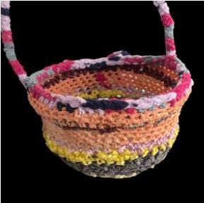 Handmade Easter Basket, Unique Fiber Spring Treat Holder